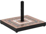 The Living Store Supporto Per Ombrellone In Terracotta E Bianco Quadrato 12 Kg