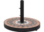 The Living Store Supporto Per Ombrellone In Terracotta E Bianco Rotondo 12 Kg