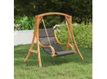 The Living Store Lettino Sospeso Con Cuscino Legno Massiccio Di Bentwood Con Finitura In Teak