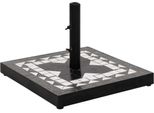 The Living Store Supporto Per Ombrellone Quadrato Bianco E Nero 12 Kg