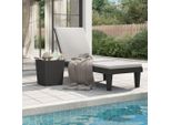 The Living Store Lettino Prendisole Nero 155X58X83 Cm Polipropilene