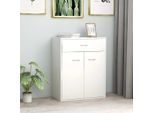 The Living Store Madia Bianca 60X30X75 Cm Materiale A Base Di Legno