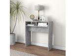 The Living Store Tavolo Consolle Grigio Cemento 78X30X80 Cm Materiale A Base Di Legno