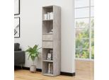 The Living Store Libreria Cemento Grigio 36X30X171 Cm Materiale Legno