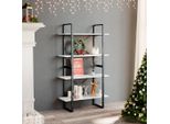 The Living Store Libreria 4 Scomparti Bianco 80X30X140 Cm Materiale A Base Di Legno