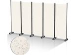 Schermo Su Rotelle 5 Pezzi Beige 284X181 Cm Divisorio Per Esterni Giardino Parete Divisoria Spagnola Parete Divisoria Per Ambienti