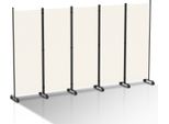 Schermo Con Rotelle 5 Pezzi Beige 284X181 Cm Divisorio Pieghevole Parete Divisoria Per Esterni Schermo Privacy Per Giardino Divisorio Per Ambienti