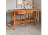 The Living Store Banco Da Lavoro Con Cassetti Morse 162X62X83 Cm In Legno Di Acacia