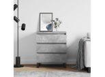 The Living Store Credenza Cemento Grigio 60X35X70 Cm Materiale Legno