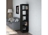 The Living Store Libreria/Divisorio Nero 40X35X167 Cm In Legno Di Pino Massiccio