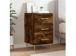 The Living Store Comodino Rovere Fumé 40X40X66 Cm Materiale Legno