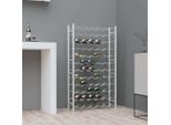 The Living Store Portabottiglie Per 72 Bottiglie In Metallo Bianco