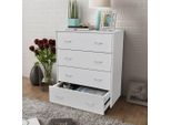 The Living Store Cassettiera Con 4 Cassetti 60×30,5×71 Cm Bianco