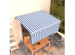 The Living Store Tenda Da Sole Automatica A Scomparsa Con Mantovana 4X3 M Blu E Bianco
