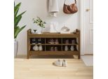 The Living Store Panca Da Corridoio Marrone Miele 110X40X60 Cm In Legno Di Pino Massiccio