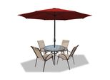 Ombrellone Jopassy Ø3,5 M Ombrellone Da Giardino Ombrellone Da Terrazza Ombrellone A Braccio Laterale Ombrellone Da Mercato Ombrellone Da Spiaggia - Rosso