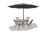 Ombrellone Jopassy Ø3,5 M Ombrellone Da Giardino Ombrellone Da Terrazza Ombrellone A Braccio Laterale Ombrellone Da Mercato Ombrellone Da Spiaggia - Grigio
