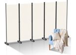 Yakimz Schermo Con Rotelle Divisorio Pieghevole Parete Divisoria Per Esterni Schermo Per La Privacy Del Giardino Divisorio Per Ambienti 5 Pezzi Beige 284X181 Cm