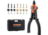 Set Di Pinze Per Dadi Rivettanti Succebuy Da 34 Cm, Pinze Rivettanti A Due Mani Con 7 Punte E 70 Dadi In Misure Metriche E Sae (M6, M8, M10, 10-24, 1/4-20, 5/16-18, 3/8-16 Unc), Inclusa Borsa Per Il Trasporto, Adatto Per Applicazioni Domestiche E Automobilistiche