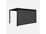 Pergola Bioclimatica 3X4M In Alluminio E Acciaio + Tenda 4M, Nero