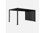 Pergola Bioclimatica 3X4M In Alluminio E Acciaio + Tenda 3M, Nero