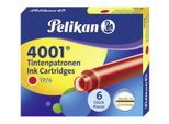 Pelikan® 301192 Cartuccia D'inchiostro 4001® TP/6 - Rosso Brillante, 6 Cartucce