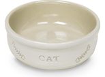 Nobby Ciotola In Ceramica "Cat"" Ø13,5 X 5 Cm Bianco / Beige"