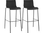 Set Di 2 Sgabelli Da Bar Hoover In Plastica A 4 Gambe Nero