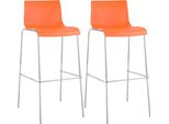 Set Di 2 Sgabelli Da Bar Hoover In Plastica Con Struttura A 4 Gambe Cromata