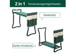 Jopassy 2 In 1 Panca Per Ginocchia Con Morbido Cuscino Per Ginocchia, Sgabello Da Giardino Pieghevole Con 1 Grande Borsa Per Attrezzi, Panca Da Giardino In Acciaio, Fino A 150 Kg