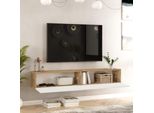 Tavolo Tv 'Lapinlahti' 180 X 31,5 X 29,5 Cm Rovere Rustico / Bianco