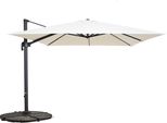 Ombrellone Braccio Gir. 360° 3X3M, 4 Marmette Zav., Bianco - Oviala Malaga