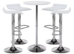 Clp Set Di Tavoli Da Bar Esberg I 4 X Sgabelli Da Bar 1 X Tavolo Alto, Bianco