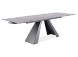 Tavolo Da Pranzo Pieghevole Gedeon 1 - 160X90, Marmo Grigio / Nero Opaco