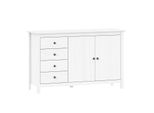 Commodo 2 Ante + 4 Cassetti Torino Bianco, Maniglie In Metallo