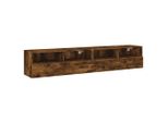 Pensili Tv 2 Pz. Rovere Fumé 80X30X30 Cm Materiale A Base Di Legno