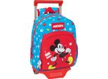 Zaino Scolastico Con Rotelle Mickey Mouse Clubhouse Fantastic Blu Rosso 28 X 34 X 10 Cm