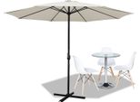 Ombrellone Clanmacy Ombrellone A Braccio Laterale 350 Cm Con Protezione Uv, Manovella Beige Ombrellone Da Giardino Ombrellone Da Mercato Ombrellone Da Spiaggia