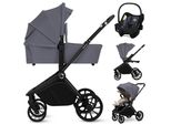 Passeggino Lionelo Mika Plus 3In1 Fino A 38 Mesi (22 Kg), Capottina Xxl Con UPF50+, Regolazione Del Maniglione A 3 Livelli - Grigio