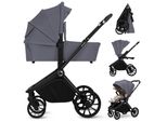 Passeggino Lionelo Mika Plus 2In1 Fino A 38 Mesi (22 Kg), Capottina Xxl Con UPF50+, Maniglione Per Genitori Regolabile In 3 Fasi - Grigio Pietra