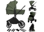 Passeggino Lionelo Mika Plus 2In1 Fino A 38 Mesi (22 Kg), Capottina Xxl Con UPF50+, Maniglione Per Genitori Regolabile In 3 Fasi - Verde