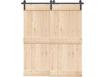 Vidaxl Set Di Ferramenta Per Porte Scorrevoli 183 Cm Acciaio Nero