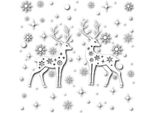 Camerazar Set Di 2 Fogli Di Adesivi Per Finestre A Forma Di Fiocchi Di Neve E Renne