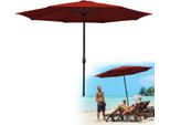 Ombrellone Jayseuw Ombrellone A Braccio Laterale 350 Cm Con Protezione Uv, Manovella Rosso Ombrellone Da Giardino Ombrellone Da Mercato Ombrellone Da Spiaggia