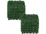Jayseuw Siepe Frangivista Frangivento 1*3M Edera Frangivista Rivestimento Per Balcone Recinzione Di Foglie, Verde Scuro