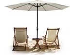 Tolletour Ombrellone Ø3,5 M Ombrellone Da Giardino Ombrellone Da Terrazza Ombrellone A Braccio Laterale Ombrellone Da Mercato Ombrellone Da Spiaggia - Beige