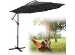 Ombrellone Clanmacy Ombrellone Girevole A 360° Ø350Cm Protezione Uv Ombrellone Con Manovella UV50+ Ombrellone Da Giardino Ombrellone Da Mercato Grigio