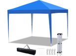 Tolletour Gazebo 3X3M Senza Lati, Gazebo Pieghevole Da Giardino, Protezione Uv, Per Giardino Terrazza Festa Blu