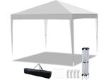Clanmacy Gazebo Pieghevole 3X3 M Bianco Tenda Da Festa Protezione Uv Regolabile In Altezza Con Borsa Per Il Trasporto, Per Esterni Giardino Campeggio Senza Pareti Laterali