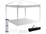 Jayseuw Gazebo Pieghevole, Tendone Impermeabile, Tendoni Per Feste Con Protezione Uv, Gazebo Da Giardino Per Feste In Giardino O In Terrazza, Gazebo Pieghevole 3X3 M Senza Pareti Laterali, Bianco